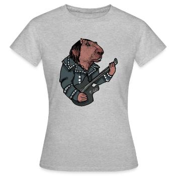 Capybara métalleux - T-shirt Femme - gris chiné - Devant - AI Model Female 172 dark (172cm)