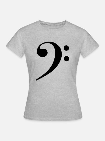 Bassschlüssel - Frauen T-Shirt - Grau meliert