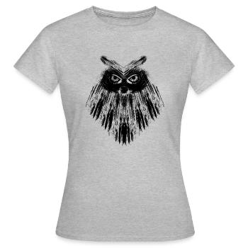 Owl owl black calligraphic - Women's T-Shirt - heather grey - Front - AI Model Female 172 dark (172cm)