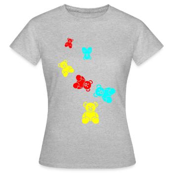 Ours en peluche - T-shirt Femme - gris chiné - Devant - AI Model Female 172 dark (172cm)