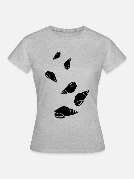 Shell symbool - Vrouwen T-shirt - grijs gemêleerd
