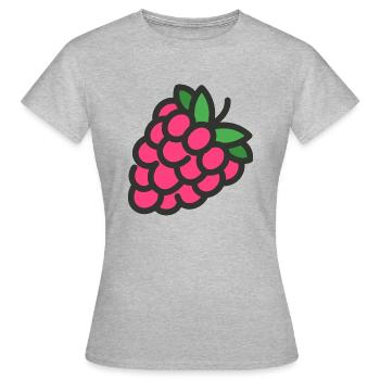 himbeere rasperry obst veggie gemuese fruits14 - Frauen T-Shirt - Grau meliert - Vorne - AI Model Female 172 dark (172cm)