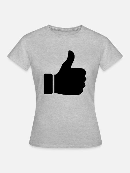Daumen hoch - Frauen T-Shirt - Grau meliert