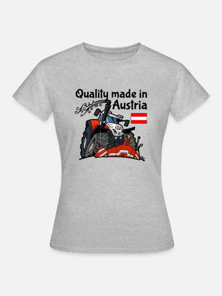 Qualität made in Österreich STEYR - Frauen T-Shirt - Grau meliert