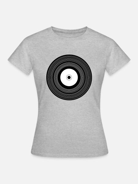 Schallplatte - Frauen T-Shirt - Grau meliert