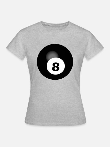 Schwarze 8 Billard - Frauen T-Shirt - Grau meliert