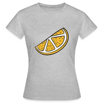 tranche d'orange - T-shirt Femme - gris chiné - Devant - AI Model Female 172 dark (172cm)