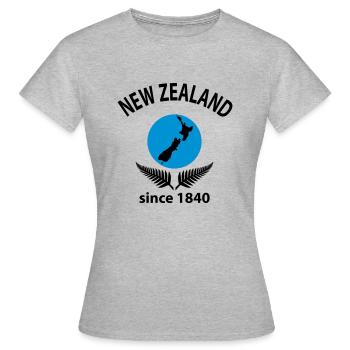 New Zealand - Frauen T-Shirt - Grau meliert - Vorne - AI Model Female 172 dark (172cm)