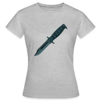 Messer - Frauen T-Shirt - Grau meliert - Vorne - AI Model Female 172 dark (172cm)