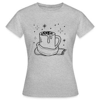 Chocolat chaud Nature Snow Cosy Winter Days - T-shirt Femme - gris chiné - Devant - AI Model Female 172 dark (172cm)