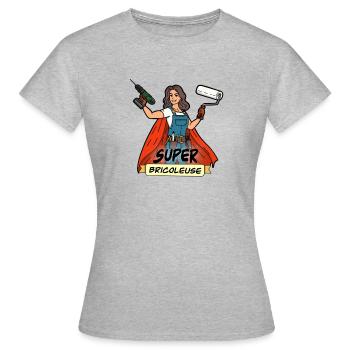 Super Bricoleuse - T-shirt Femme - gris chiné - Devant - AI Model Female 172 dark (172cm)
