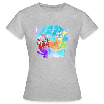Les récifs coralliens, les animaux marins, la - T-shirt Femme - gris chiné - Devant - AI Model Female 172 dark (172cm)