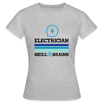 Compétences d'électricien et tension du cerveau - T-shirt Femme - gris chiné - Devant - AI Model Female 172 dark (172cm)