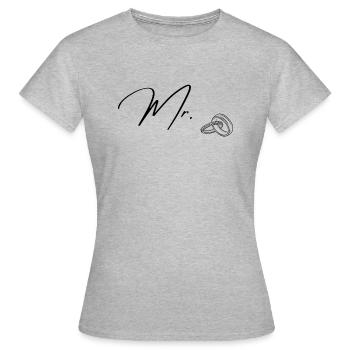Mr. Mister - Frauen T-Shirt - Grau meliert - Vorne - AI Model Female 172 dark (172cm)