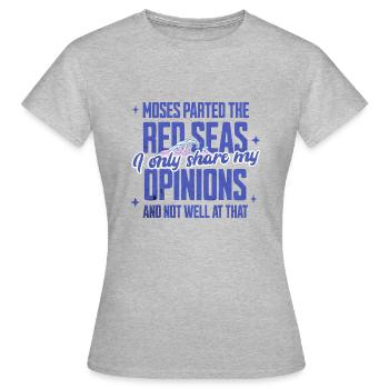 Moses Teilte Das Rote Meer Lustige Christliche - Frauen T-Shirt - Grau meliert - Vorne - AI Model Female 172 dark (172cm)