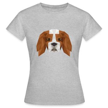 Cute Puppy Puristic Style Artsy Dog - Women's T-Shirt - heather grey - Front - AI Model Female 172 dark (172cm)