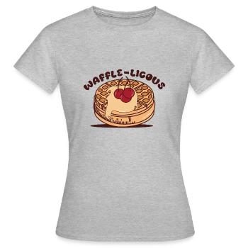 Waffeln mit Sirup Dessert Waffle Chef - Frauen T-Shirt - Grau meliert - Vorne - AI Model Female 172 dark (172cm)
