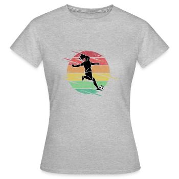 Football féminin - T-shirt Femme - gris chiné - Devant - AI Model Female 172 dark (172cm)
