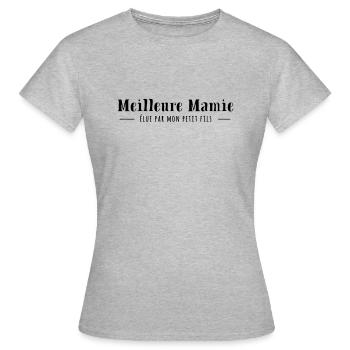 meilleur mamie élue petit fils - T-shirt Femme - gris chiné - Devant - AI Model Female 172 dark (172cm)