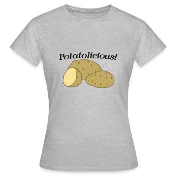 Kartoffelgemüse Gesundes Essen von Kartoffeln - Frauen T-Shirt - Grau meliert - Vorne - AI Model Female 172 dark (172cm)
