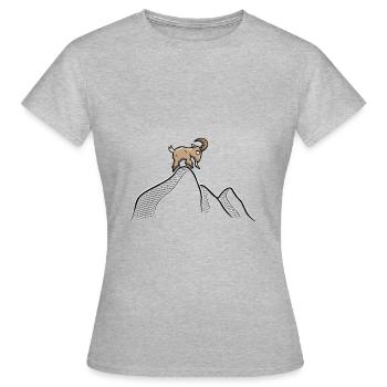 Chèvre sur le cadeau de l'argent de vacances air montagne montagne - T-shirt Femme - gris chiné - Devant - AI Model Female 172 dark (172cm)