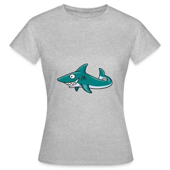 insolent cadeau prédateur d'eau de requin grimaçante - T-shirt Femme - gris chiné - Devant - AI Model Female 172 dark (172cm)