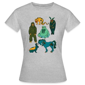 Mythique Creatures_Collection Imprimer - T-shirt Femme - gris chiné - Devant - AI Model Female 172 dark (172cm)