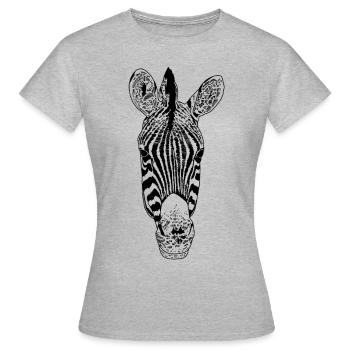 zebra - Women's T-Shirt - heather grey - Front - AI Model Female 172 dark (172cm)