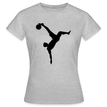 Football Fallrückzieher - T-shirt Femme - gris chiné - Devant - AI Model Female 172 dark (172cm)