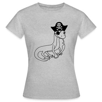 gecko pirat seeraeuber kapitaen matrose seebaer sc - Frauen T-Shirt - Grau meliert - Vorne - AI Model Female 172 dark (172cm)