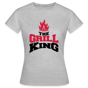 le roi du barbecue - T-shirt Femme - gris chiné - Devant - AI Model Female 172 dark (172cm)
