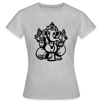 ganesh zen india dieu inde yoga zen - T-shirt Femme - gris chiné - Devant - AI Model Female 172 dark (172cm)
