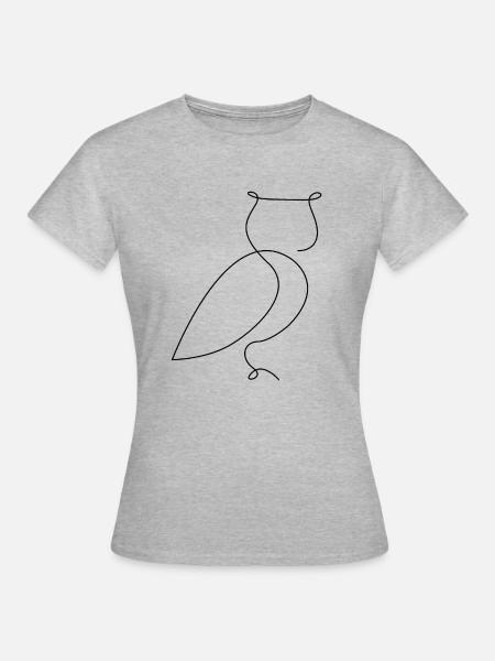 Eule - Frauen T-Shirt - Grau meliert