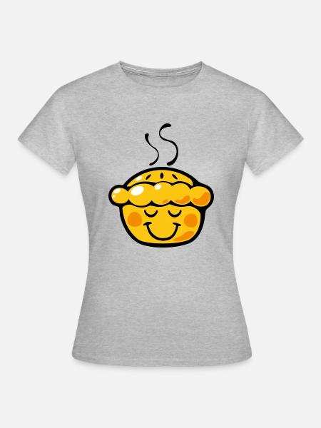 Smiley Pie - Frauen T-Shirt - Grau meliert