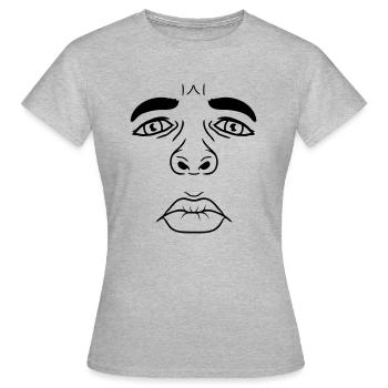 Homme malheureux visage triste - T-shirt Femme - gris chiné - Devant - AI Model Female 172 dark (172cm)