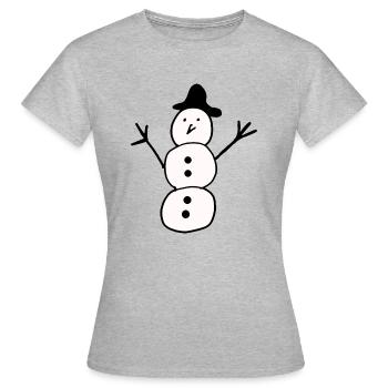 Bonhomme de neige - T-shirt Femme - gris chiné - Devant - AI Model Female 172 dark (172cm)