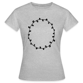Guirlande florale Fleurs Cœurs 17 Zone de dessin 17 - T-shirt Femme - gris chiné - Devant - AI Model Female 172 dark (172cm)
