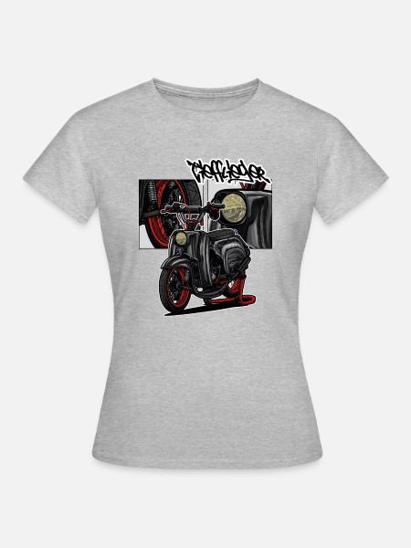 Schwalbe (black) // Illustration - Frauen T-Shirt - Grau meliert