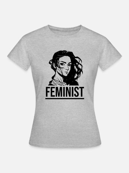 FEMINIST - Frauen T-Shirt - Grau meliert