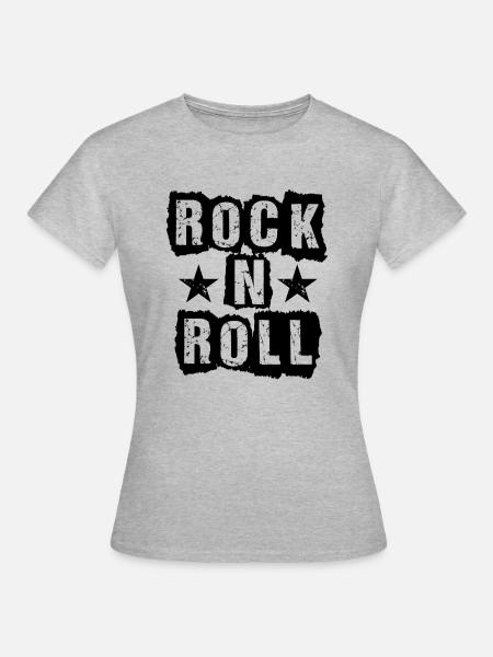 Rock'n'Roll-Logo - Frauen T-Shirt - Grau meliert