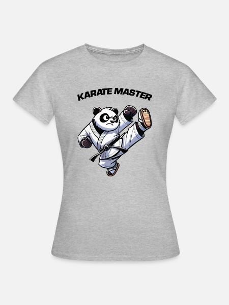 pandabär karate - Frauen T-Shirt - Grau meliert