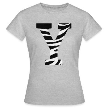 Buchstabe und Zebra - Frauen T-Shirt - Grau meliert - Vorne - AI Model Female 172 dark (172cm)