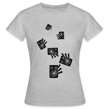 Symbole de musique des haut-parleurs - T-shirt Femme - gris chiné - Devant - AI Model Female 172 dark (172cm)