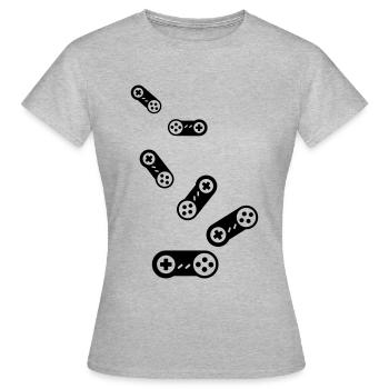 Gamepad Symbol Gamer - Frauen T-Shirt - Grau meliert - Vorne - AI Model Female 172 dark (172cm)