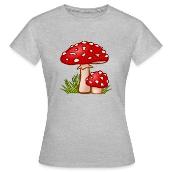 champignons champignons vegetables112 veggie veggie champignons - T-shirt Femme - gris chiné - Devant - AI Model Female 172 dark (172cm)