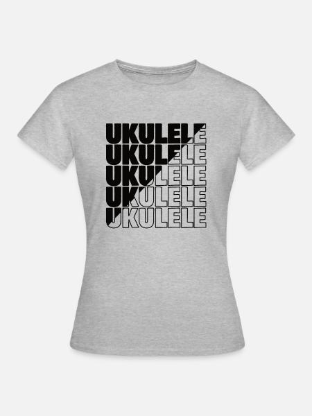 Ukulele typography diagonal - Frauen T-Shirt - Grau meliert