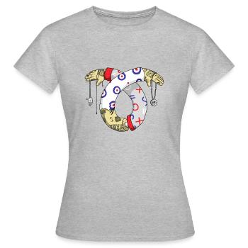 Tatoo Illustration - Frauen T-Shirt - Grau meliert - Vorne - AI Model Female 172 dark (172cm)