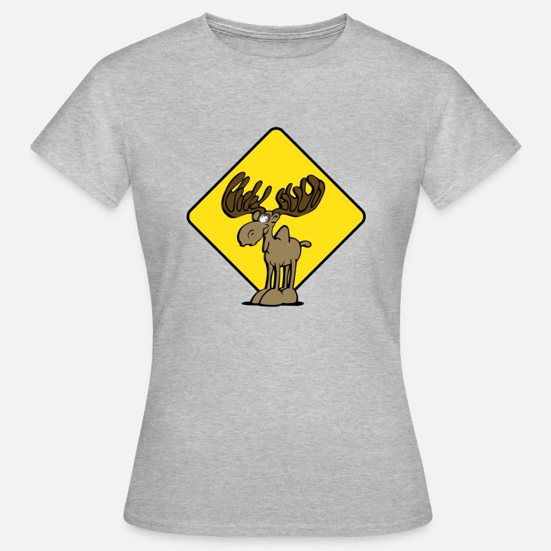 Caution Moose Moose - Women's T-Shirt - heather grey