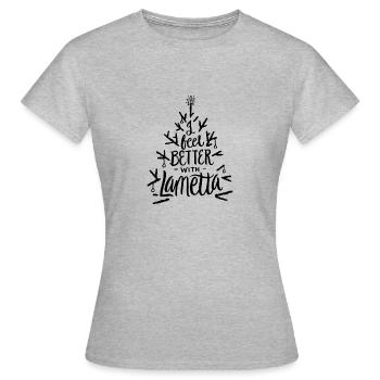 Weihnachtsbaum Lametta Weihnachtsstern Tannenbaum - Frauen T-Shirt - Grau meliert - Vorne - AI Model Female 172 dark (172cm)
