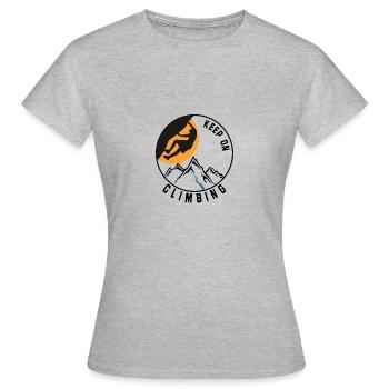 climbing, escalade, montagnes - T-shirt Femme - gris chiné - Devant - AI Model Female 172 dark (172cm)